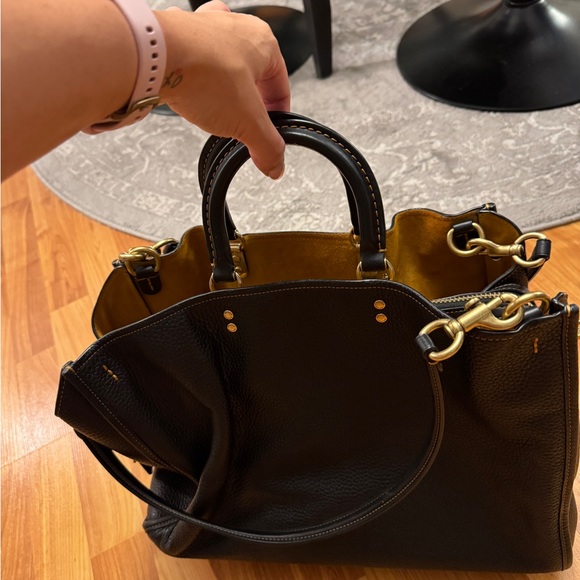 Coach Handbags - Coach Elegant Leather Black and Gold Women's Handbag - Brand New!
